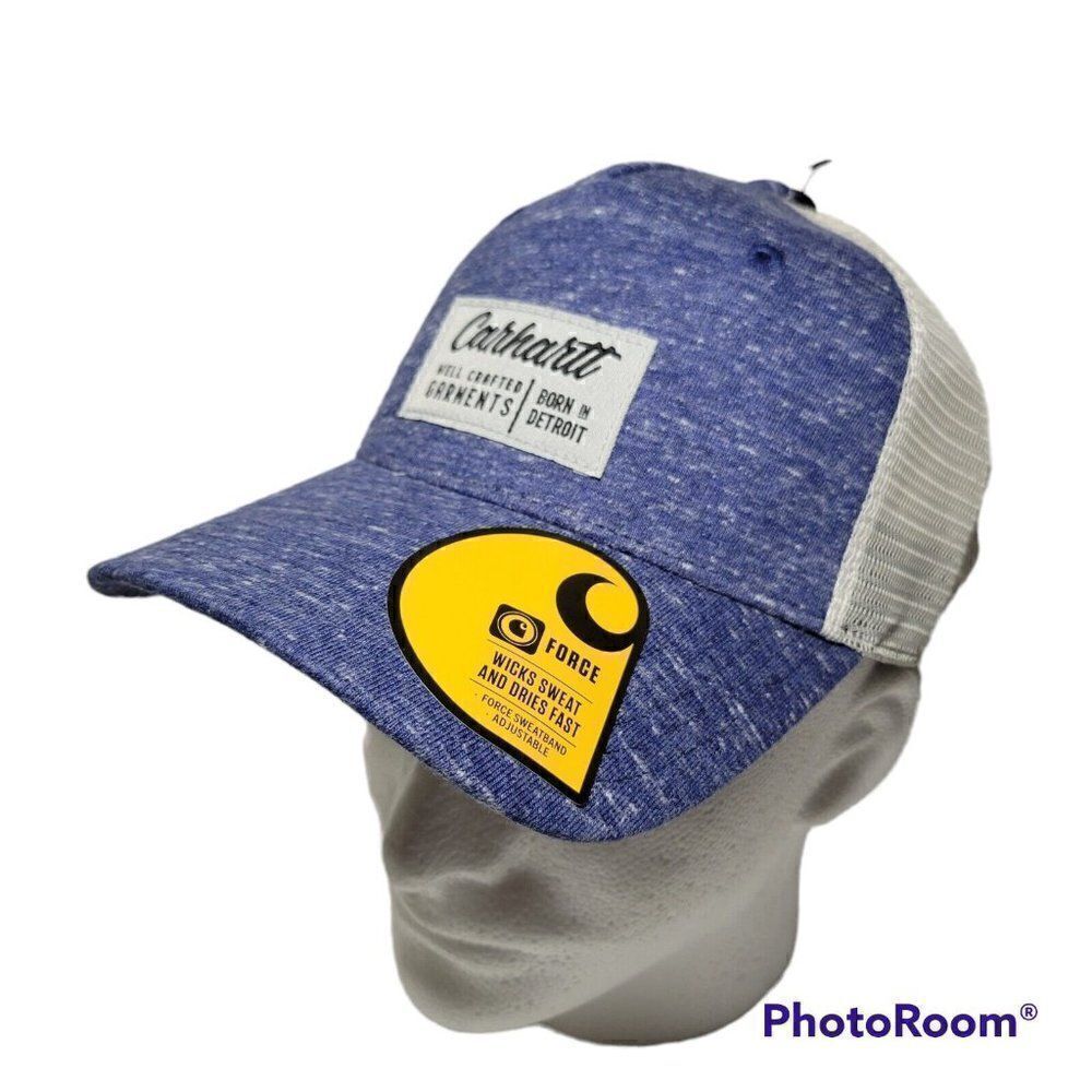 Carhartt Hat Jersey Mesh Back Snapback Adjustable Blue Workwear Unisex Outdoor